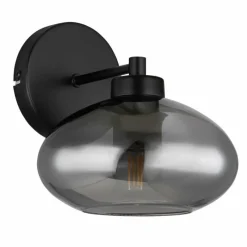 Suspension Verre Fumé-Luminaires Globo Lighting Applique murale Globo SHAUN Noir, 1 lumière