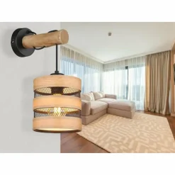 Lampes En Bois-Luminaires Globo Lighting Applique murale Globo SOENI Noir, 1 lumière