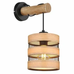 Lampes En Bois-Luminaires Globo Lighting Applique murale Globo SOENI Noir, 1 lumière