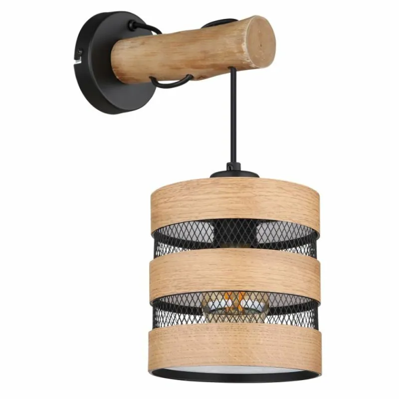Lampes En Bois-Luminaires Globo Lighting Applique murale Globo SOENI Noir, 1 lumière