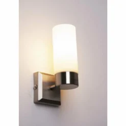 Luminaires Globo Lighting Applique murale Globo SPACE Acier inoxydable, Nickel mat, Blanc, 1 lumière