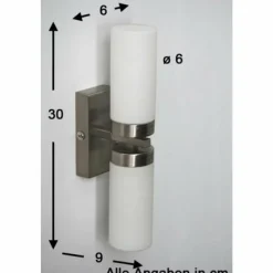 Luminaires Globo Lighting Applique murale Globo SPACE Chrome, Acier inoxydable, Nickel mat, Blanc, 2 lumières