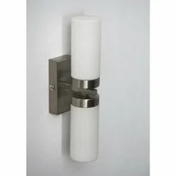 Luminaires Globo Lighting Applique murale Globo SPACE Chrome, Acier inoxydable, Nickel mat, Blanc, 2 lumières