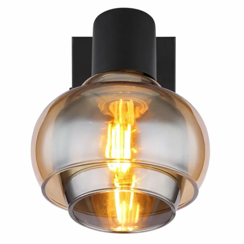 Suspension Verre Fumé-Luminaires Globo Lighting Applique murale Globo TOKKI Noir, 1 lumière