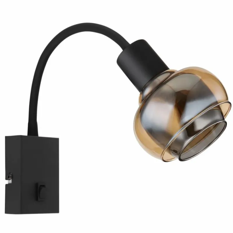 Suspension Verre Fumé-Luminaires Globo Lighting Applique murale Globo TOKKI Noir, 1 lumière