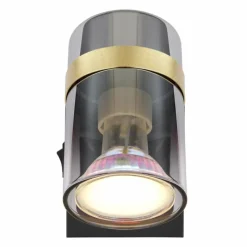 Suspension Verre Fumé-Luminaires Globo Lighting Applique murale Globo TRABBY Noir, 1 lumière