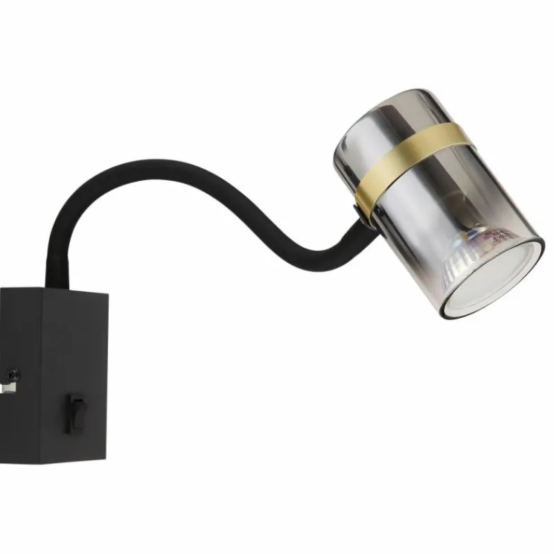 Suspension Verre Fumé-Luminaires Globo Lighting Applique murale Globo TRABBY Noir, 1 lumière