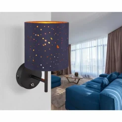 Lampes En Tissu-Luminaires Globo Lighting Applique murale Globo URBAN Noir, 1 lumière
