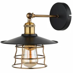 Luminaires Rustiques-Luminaires Globo Lighting Applique murale Globo VIEJO Vieux laiton, Noir, 1 lumière