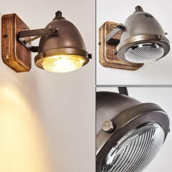 Luminaires Rustiques-hofstein Applique murale Glostrup Brun, Acier inoxydable, 1 lumière