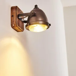 Luminaires Rustiques-hofstein Applique murale Glostrup Brun, Acier inoxydable, 1 lumière