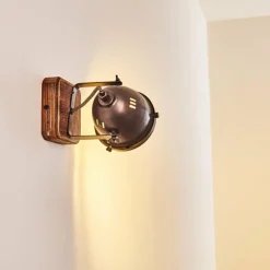 Luminaires Rustiques-hofstein Applique murale Glostrup Brun, Acier inoxydable, 1 lumière