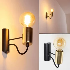 Lampes Dorées-hofstein Applique murale Gnarp Noir doré, 1 lumière