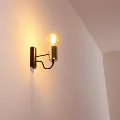 Lampes Dorées-hofstein Applique murale Gnarp Noir doré, 1 lumière