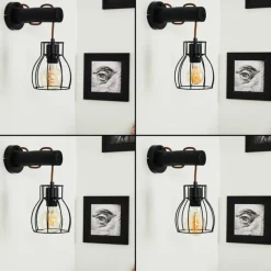 Lampes Vintages & Rétros-hofstein Applique murale Gondo Noir, 1 lumière