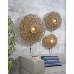 Style Boho-Chic-Good & Mojo Applique murale BALI Noir, 1 lumière