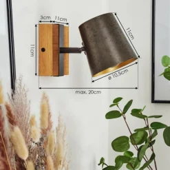 Lampes Dorées-hofstein Applique murale Gressot Ancien, Écru, Nickel mat, 1 lumière