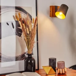 Lampes Dorées-hofstein Applique murale Gressot Ancien, Écru, Nickel mat, 1 lumière