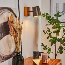 Lampes Dorées-hofstein Applique murale Gressot Ancien, Écru, Nickel mat, 1 lumière