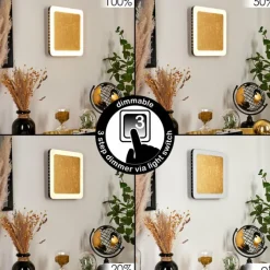 Lampes Dorées-hofstein Applique murale Guacacallo LED Or, Noir, Blanc, 1 lumière