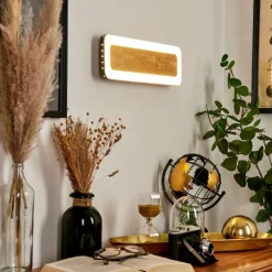 Lampes Dorées-hofstein Applique murale Guacacallo LED Or, Noir, Blanc, 1 lumière