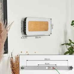 Lampes Dorées-hofstein Applique murale Guacacallo LED Or, Noir, Blanc, 1 lumière