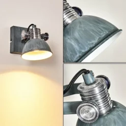 Lampes Industrielles-hofstein Applique murale Gudo Gris, Blanc, 1 lumière