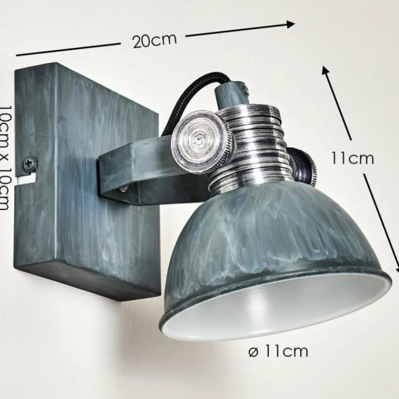 Lampes Industrielles-hofstein Applique murale Gudo Gris, Blanc, 1 lumière