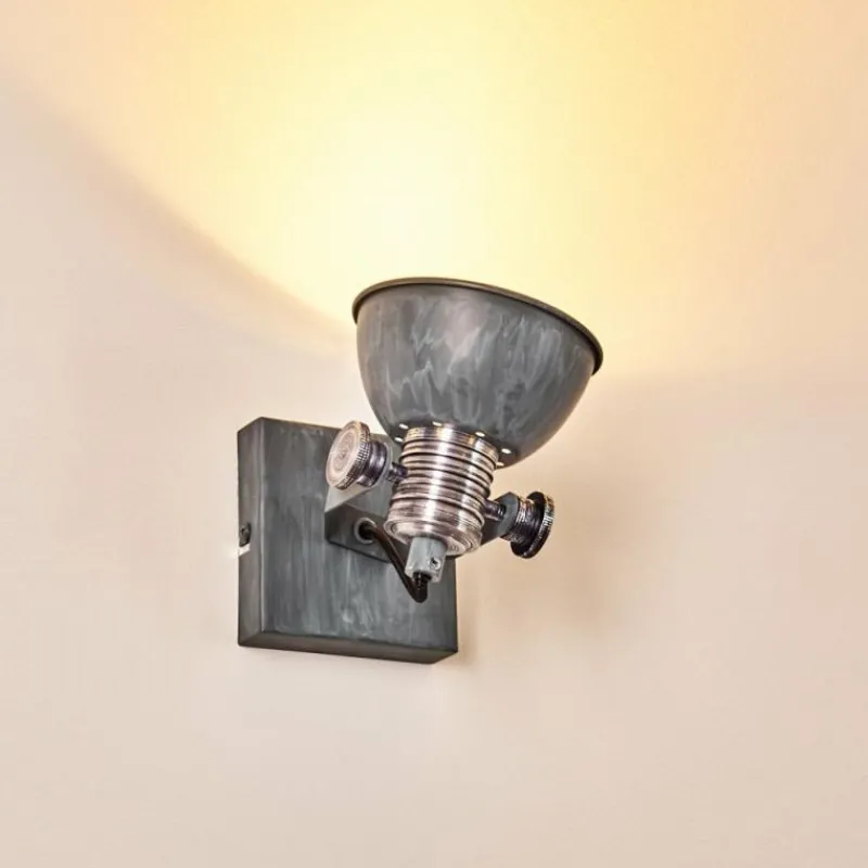 Lampes Industrielles-hofstein Applique murale Gudo Gris, Blanc, 1 lumière