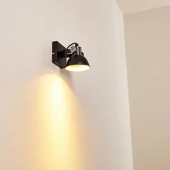 Lampes Industrielles-hofstein Applique murale Gudo Noir, Blanc, 1 lumière