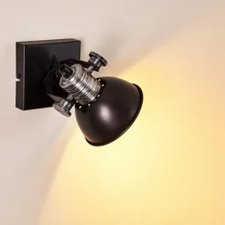 Lampes Industrielles-hofstein Applique murale Gudo Noir, Blanc, 1 lumière