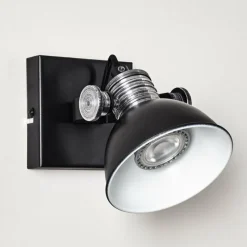 Lampes Industrielles-hofstein Applique murale Gudo Noir, Blanc, 1 lumière