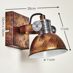 Lampes Industrielles-hofstein Applique murale Gudo Rouille, Blanc, 1 lumière