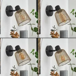 hofstein Applique murale Guitton Noir, 1 lumière* Spots Et Projecteurs