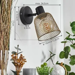 hofstein Applique murale Guitton Noir, 1 lumière* Spots Et Projecteurs