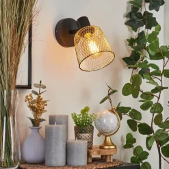 hofstein Applique murale Guitton Noir, 1 lumière* Spots Et Projecteurs