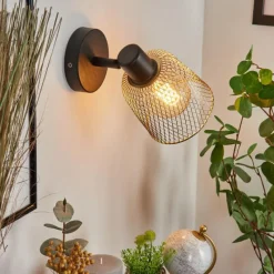 hofstein Applique murale Guitton Noir, 1 lumière* Spots Et Projecteurs