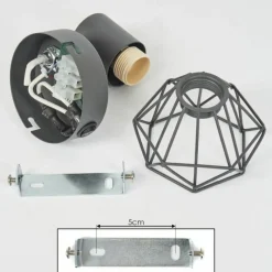 Lampes Vintages & Rétros-hofstein Applique murale Gullspang Anthracite, Chrome, 1 lumière