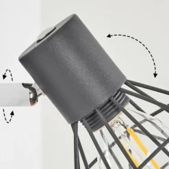 Lampes Vintages & Rétros-hofstein Applique murale Gullspang Anthracite, Chrome, 1 lumière