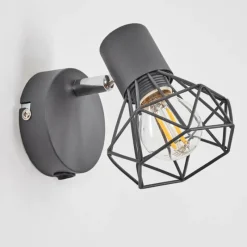 Lampes Vintages & Rétros-hofstein Applique murale Gullspang Anthracite, Chrome, 1 lumière