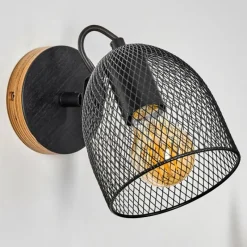 Lampes Vintages & Rétros-hofstein Applique murale Hakvaag Brun, Noir, 1 lumière