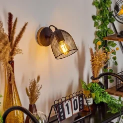 Lampes Vintages & Rétros-hofstein Applique murale Hakvaag Brun, Noir, 1 lumière