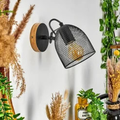 Lampes Vintages & Rétros-hofstein Applique murale Hakvaag Brun, Noir, 1 lumière