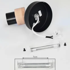 Lampes Industrielles-hofstein Applique murale Harran Chrome, Noir, 1 lumière