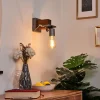 Lampes Industrielles-hofstein Applique murale Hautahi Gris, Bois foncé, 1 lumière
