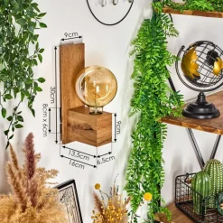 Style Boho-Chic-hofstein Applique murale Heimola Brun, Couleur bois, 1 lumière