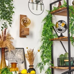 Style Boho-Chic-hofstein Applique murale Heimola Brun, Couleur bois, 1 lumière