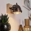 Lampes Industrielles-hofstein Applique murale Herford Bois clair, Cuivre, 1 lumière