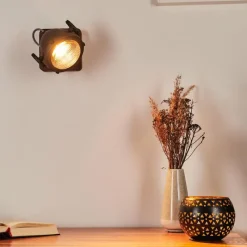 Lampes Industrielles-hofstein Applique murale Herford Brun, Bois foncé, 1 lumière