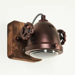 Lampes Industrielles-hofstein Applique murale Herford Bois foncé, Rouille, 1 lumière